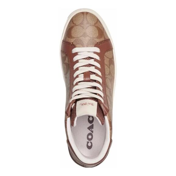 Coach Clip High Top Sneaker- Women's 10 Khaki/Saddle - Picture 3 of 5
